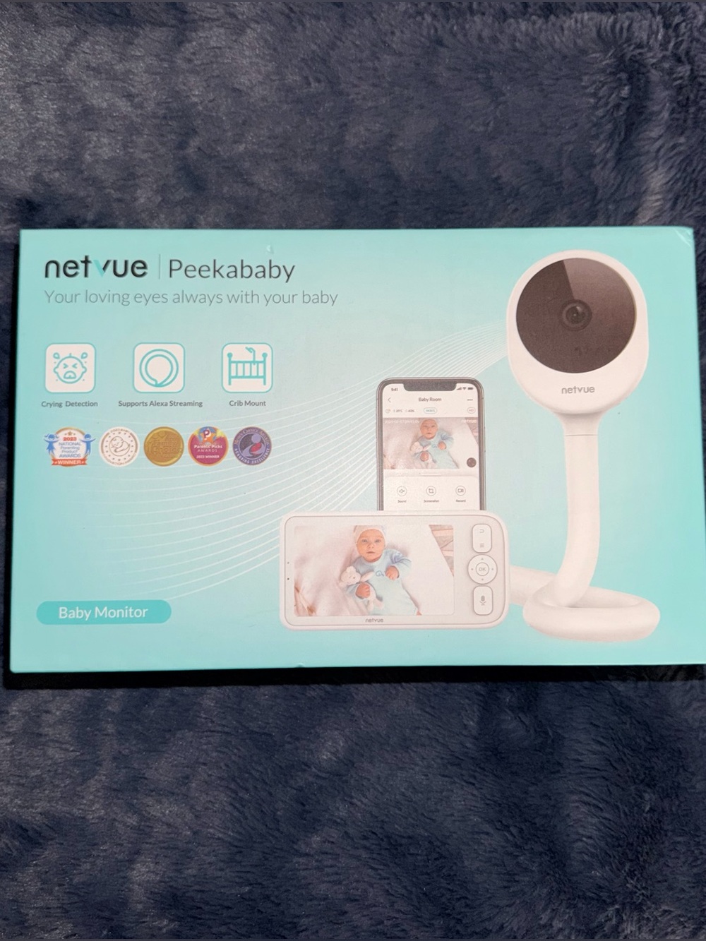 Netvue Peekababy Baby Monitor Camera in White - WiFi Video Monitor